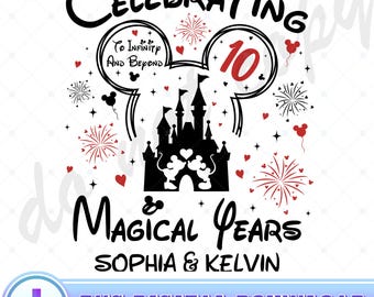 Personalized Celebrating Magical Years PNG, Disneyland Anniversary Png, Disneyland Couple Png, Disneyland Mickey Minnie Png Digital Download