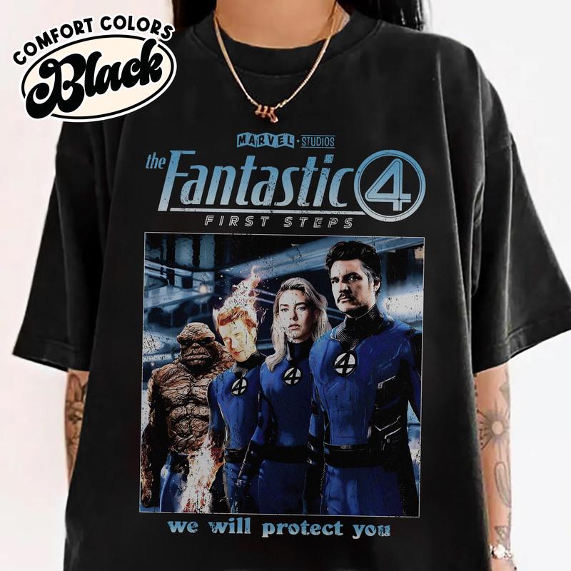 Comfort Colors® Fantastic Four First Steps MCU Shirt, Disneyland Fantastic Four Sweatshirt, Avengers Superhero T-shirt, Reed Richards Shirt