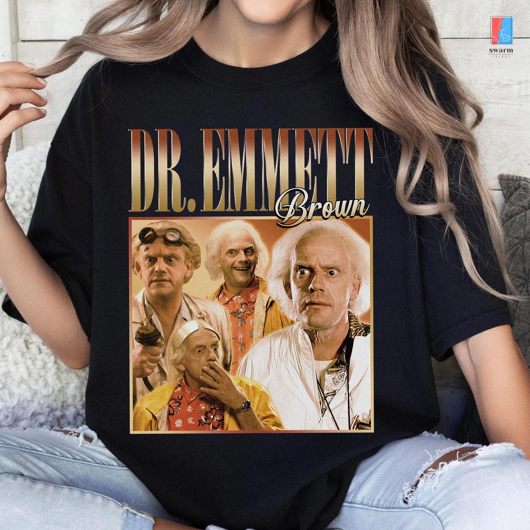 Back to the Future Doc Brown Shirt, Christopher Lloyd Shirt, Dr. Emmett ...