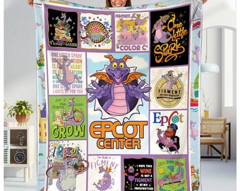 Disneyland Figment Blanket Epcot Festival Of Arts Figment  One Little Spark | Disneyland Throw Sofa Blanket | Disneyland Figment Gifts