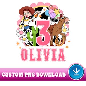 Personalized Disneyland Toy Story Birthday PNG, Jessi Birthday Png, Birthday Png, Toy Story Character Png, Toy Story Png, Digital Download
