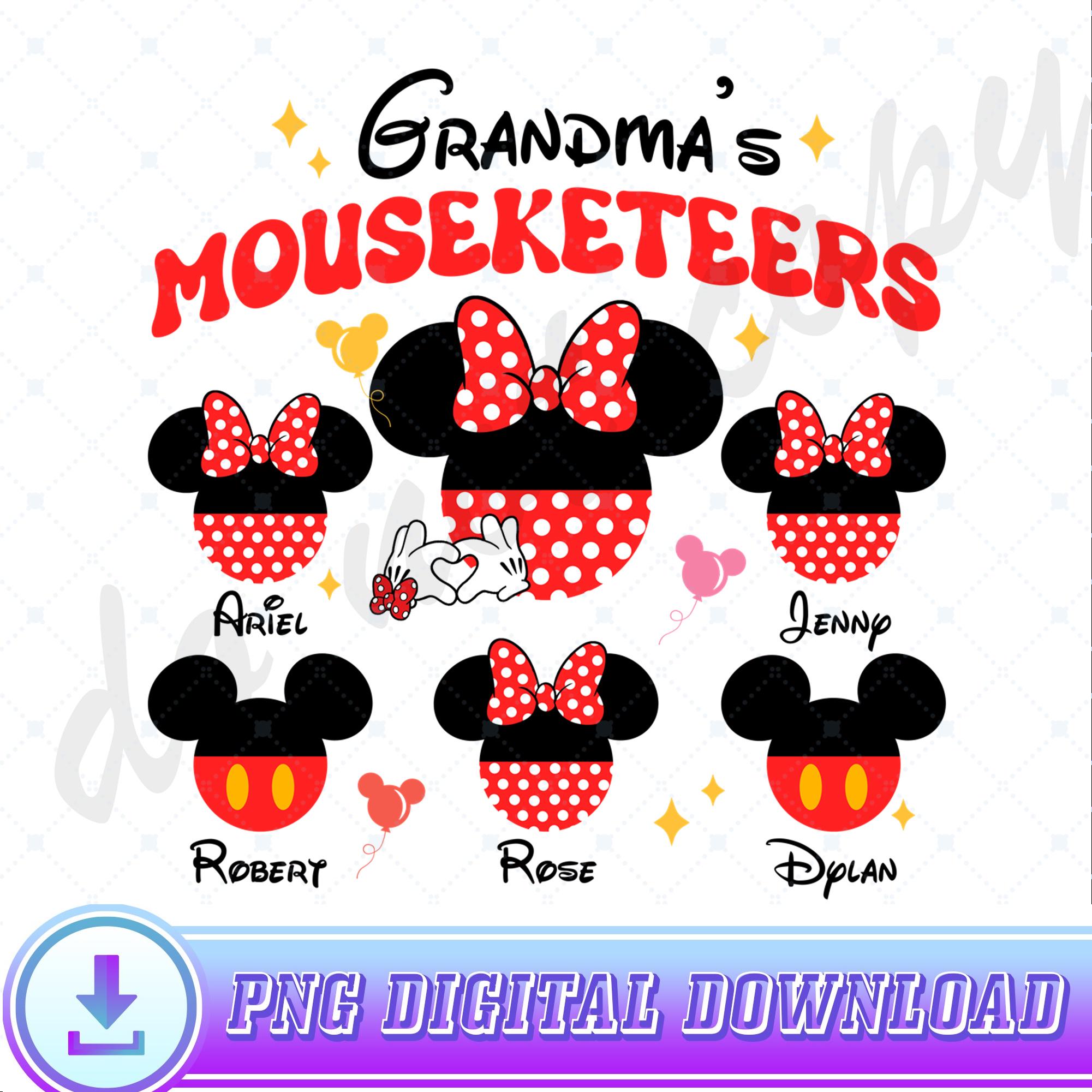 Grandma's Mouseketeers PNG, Disneyland Grandma Png, Grandma Mouse Png, Disneyland Family Matching Png, Mother's Day Gift, Digital Download