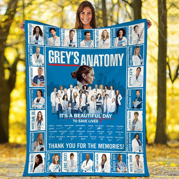 Grey's Anatomy Blanket Grey's Anatomy Fleece Blanket It's A Beautiful Day to Save Lives Blanket Meredith Grey Blanket Nurse Blanket Gift