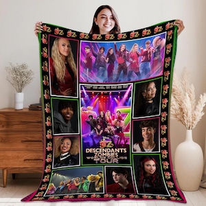 Descendants Zombies World Collide Tour Blanket, Descendants The Rise Of Red Blanket, Zombies 4 Blanket, World Collide Tour Summer Music Gift