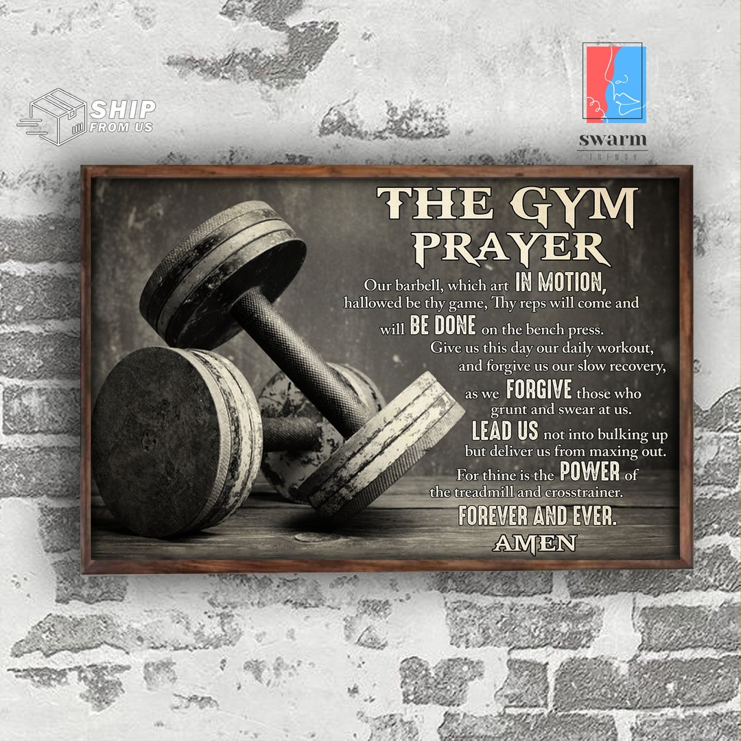 Gym Workout Fitness Weightlifting Poster Christian Gifts the Etsy