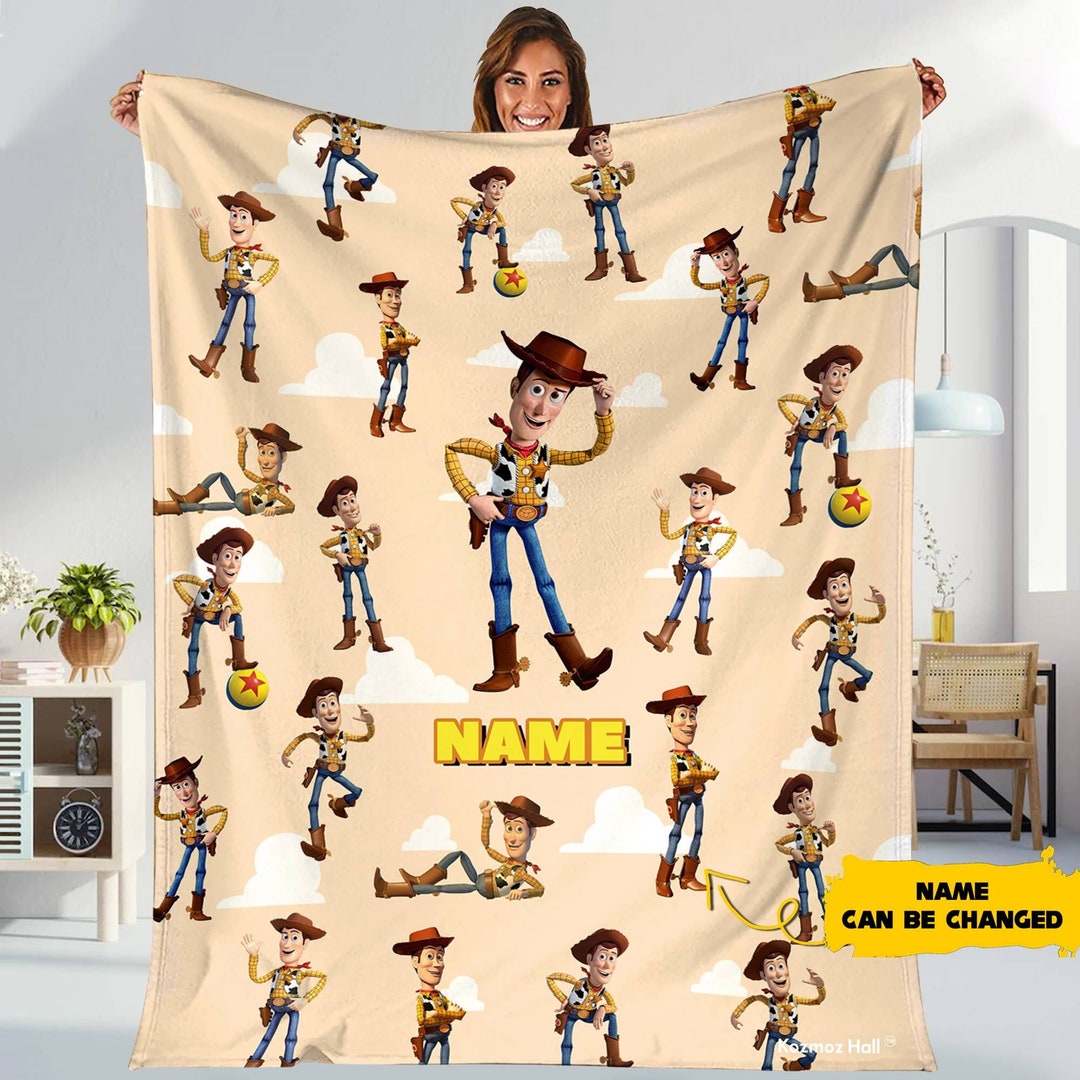 Toy Story Woody Fleece Blanket Custom Name Woody Blanket Toy Story