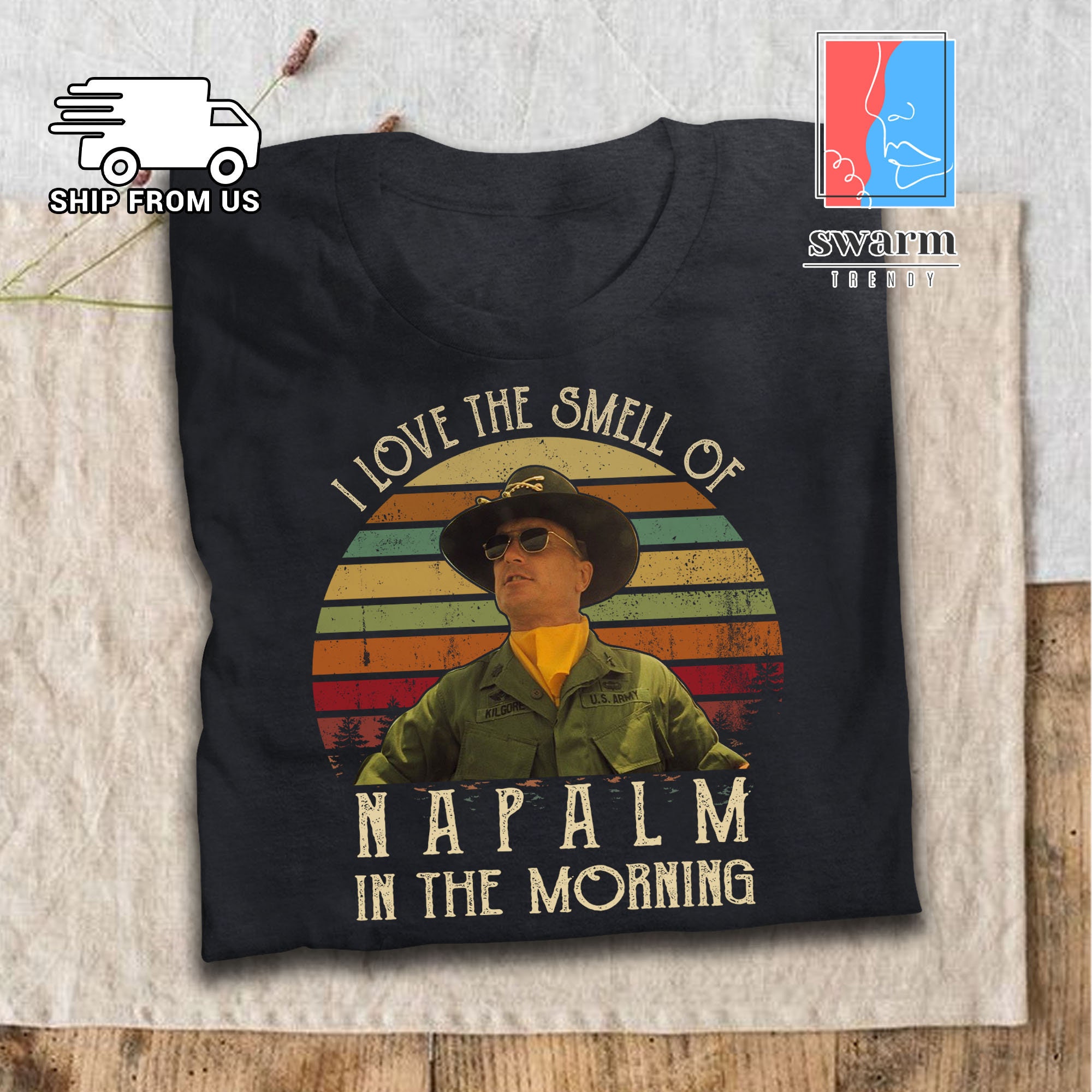 I Love The Smell Of Napalm In The Morning Vintage T Shirt Lieutenant Colonel Bill Kilgore Lovers Shirt Apocalypse Now T-Shirt