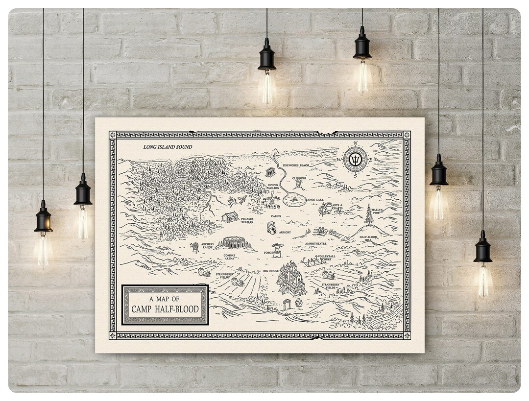 Percy Jackson Map Poster, Camp Halfblood Series Map, Percy Jackson