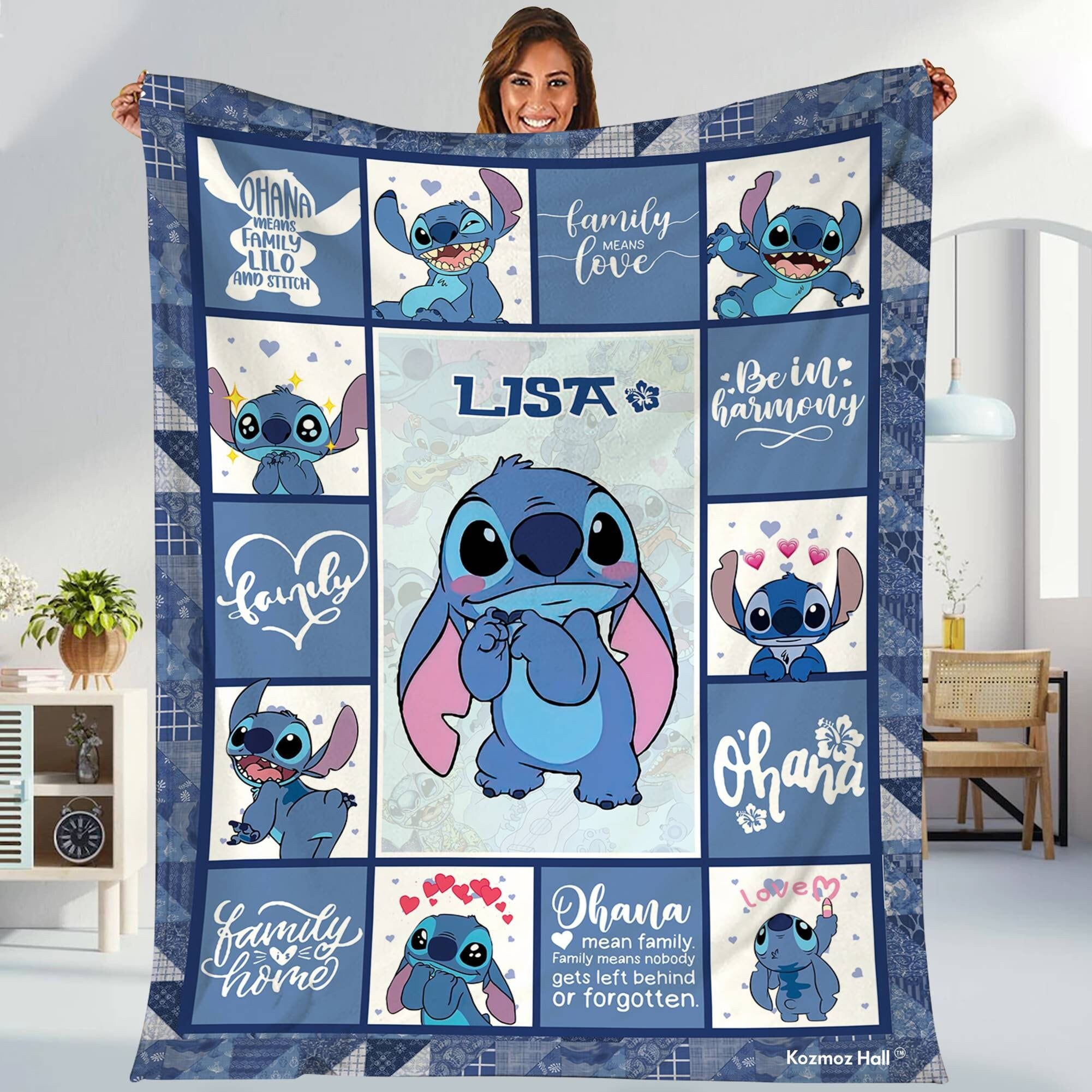 Custom Name Disney Stitch Blanket, Lilo And Stitch Gifts - Bring Your  Ideas, Thoughts And Imaginations Into Reality Today
