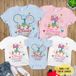 DisneyTrip Mickey Minnie Family Shirt, Disneyland Family Trip 2025 Shirts, Disneyland Family T Shirt,  Disneyland Vacation Shirt