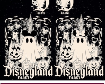 Vintage Disneyland Mickey Minnie Ghost Png, Disneyworld Est 1971 Png, Mickey&#39;s Not So Scary Halloween Party Disneyland Family Matching