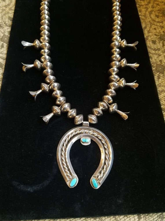 Antique Squash Blossom Necklace - Sterling Silver