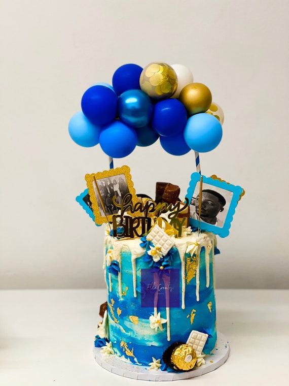 Balloon Cake Topper Confetti 5 Mini Bunting Banner | Etsy