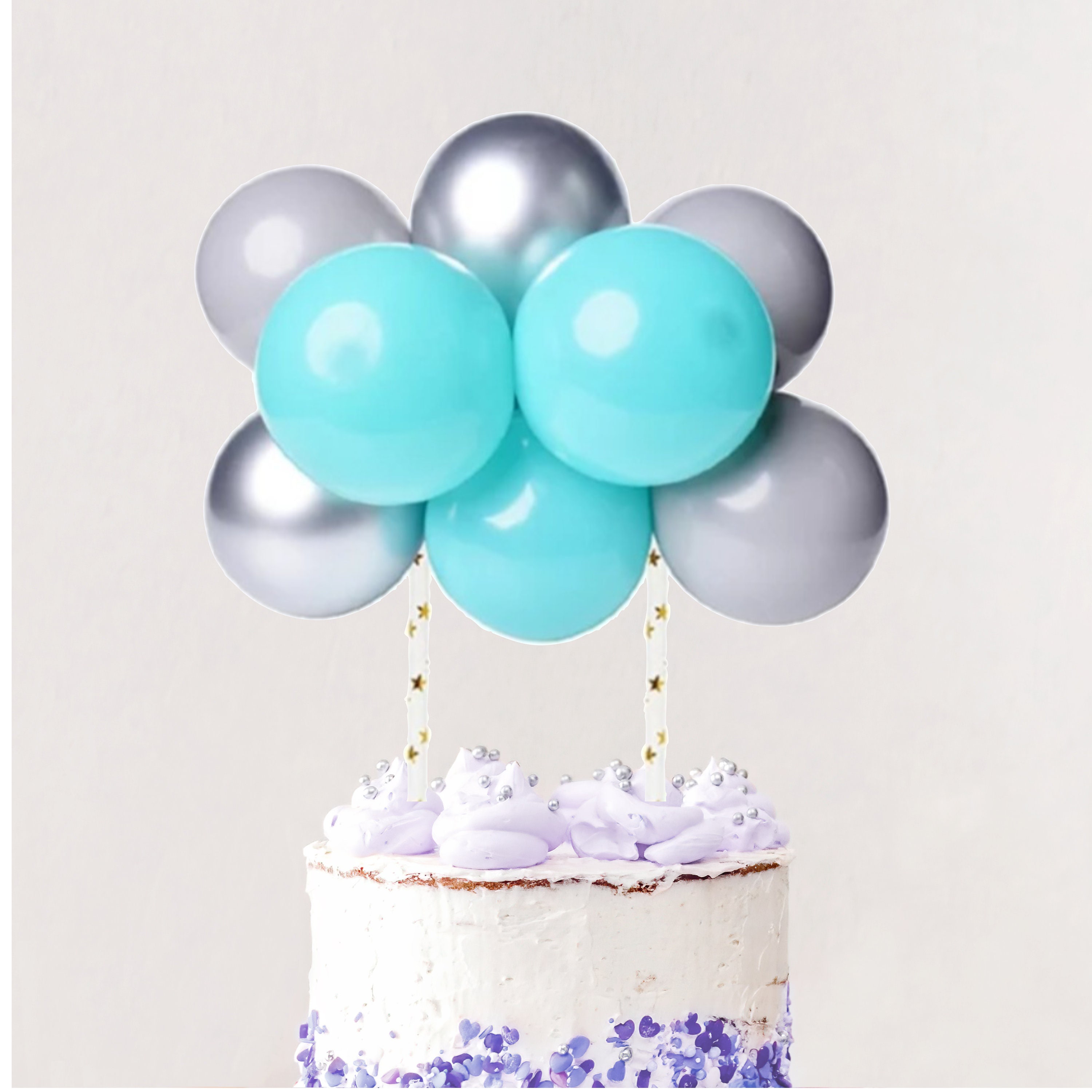 Mini Blue Balloon Cake Topper Blue Balloon Topper Blue Etsy