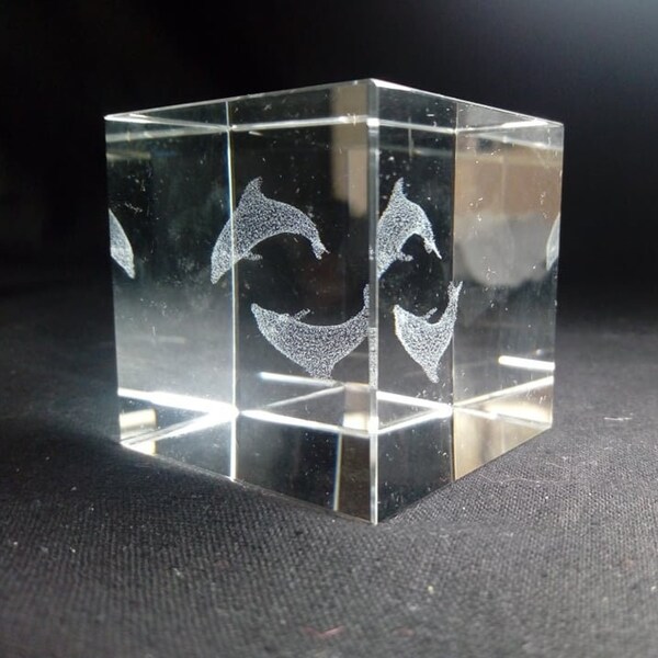 Etched Glass Cube Etsy