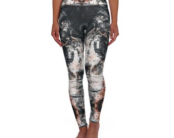 High Waisted Yoga Leggings, Vibrant All-Over Print, 4-Way Stretch Fitness Tights