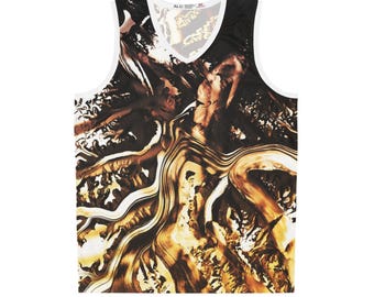Abstract Gold Marble Swirl Basketball Jersey | All-Over Print