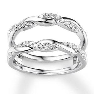 Brilliant 1.50 Ct White Diamond // Crossover Enhancer Wedding Band Ring // Engagement Enhancer Wrap Ring Guard // Anniversary Jacket Ring