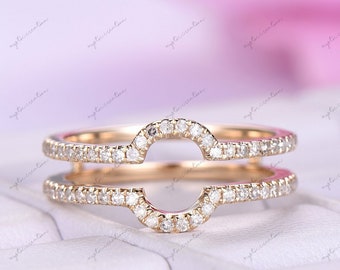 Classic 1.20 CT Moissanite // Engagement Enhancer Wedding Wrap Band // Solitaire Jacket Enhancer Guard Ring // Yellow-White-Rose Gold Finish