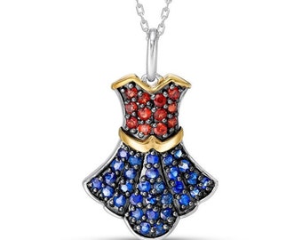 Wonder Women geïnspireerde ketting / hanger saffier en robijn / Wonder Women Diana Princess-hanger / Super Mom-ketting / Superheld cadeauhanger