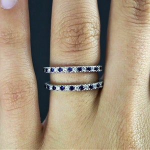 Sapphire Diamond Enhancer Ring Guard Wraps for Ring Enhancer Wrap Ring  Engagement Wedding Solitaire Ring Authentic Wrap Guard Band for Women 