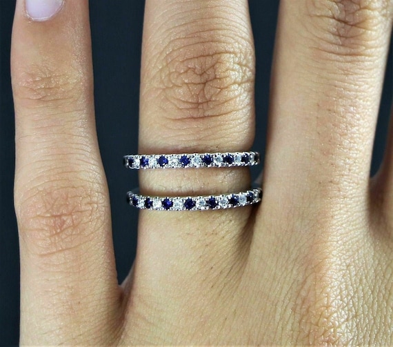 Sapphire ring deals guards and wraps