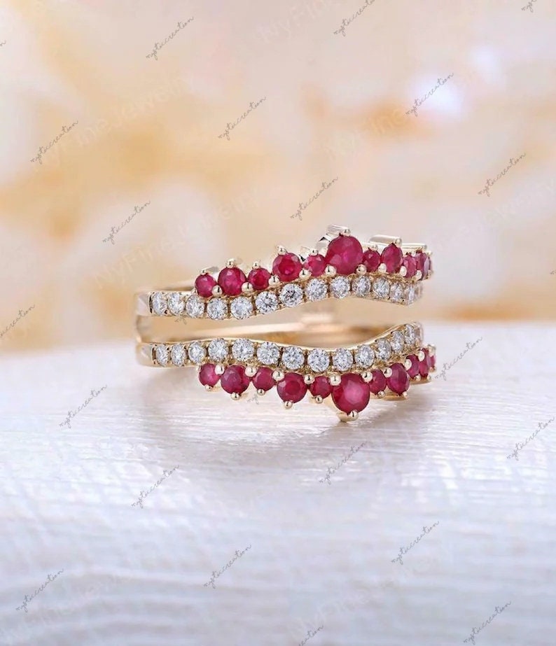 2.00 CT Red Ruby Enhancer Engagement Ring / Solitaire Enhancer Jacket ...