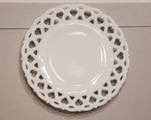Westmoreland Forget Me Not Milk Glass 8 quot Luncheon Plate