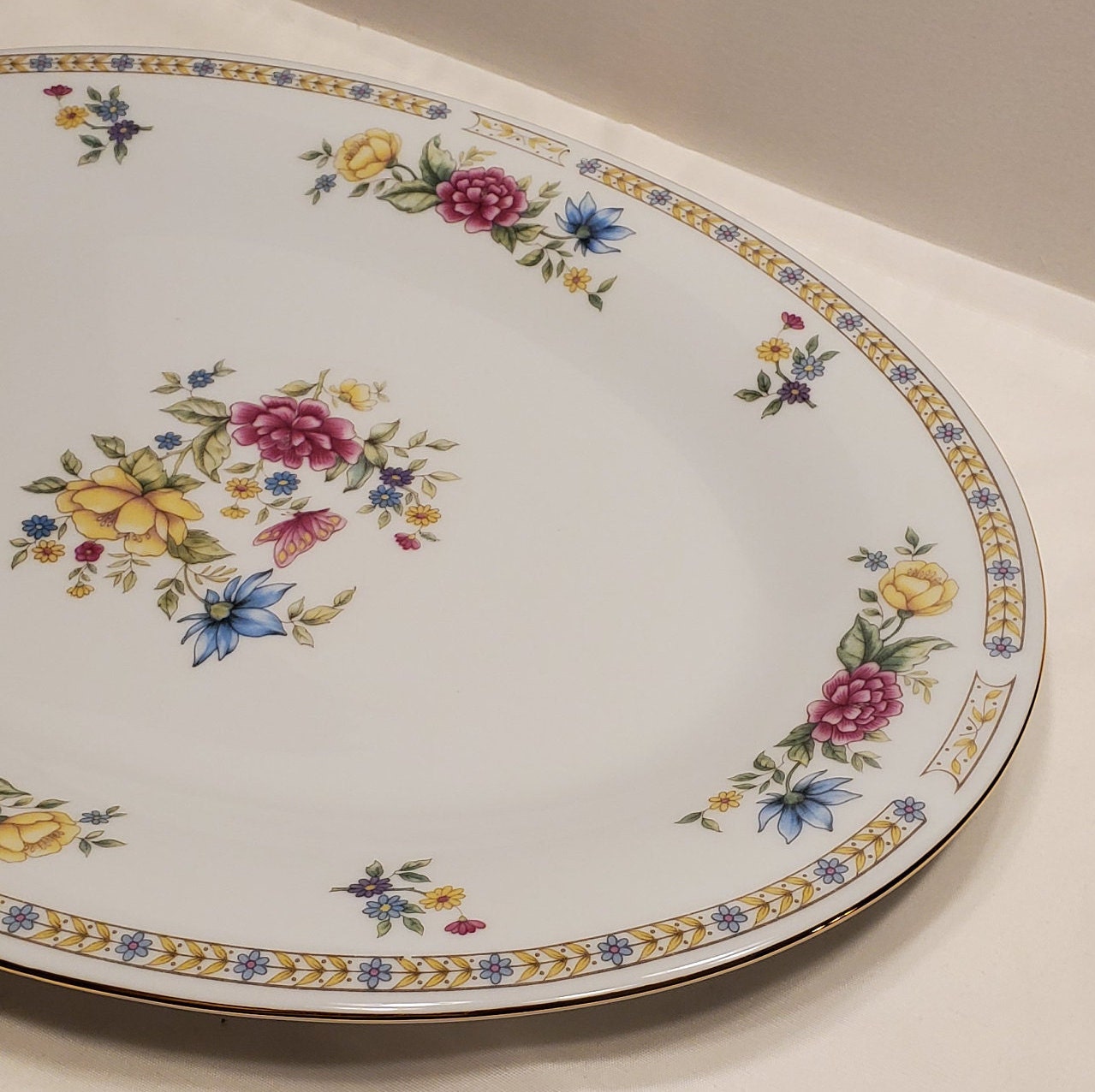 Vintage Liling Fine China 14 1/4 Oval Serving Platter Etsy