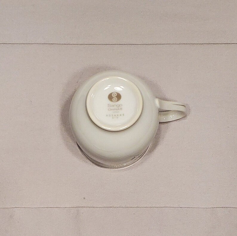 Sango China Japan Tea Cup and Saucer Rosanne 6176 Vintage Etsy