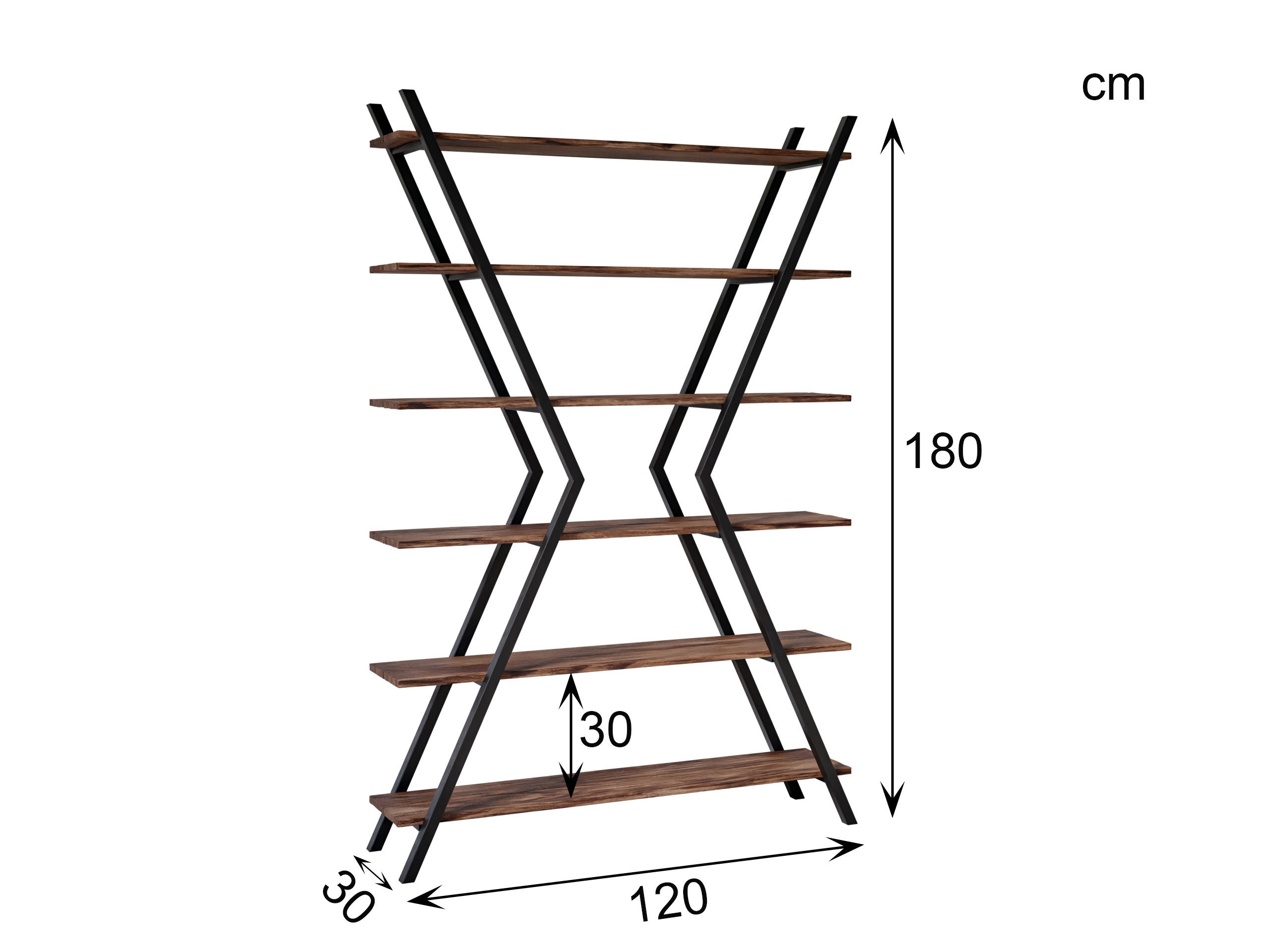 Modern XShaped Bookcase Industrial Bookcase Indsutrial Etsy