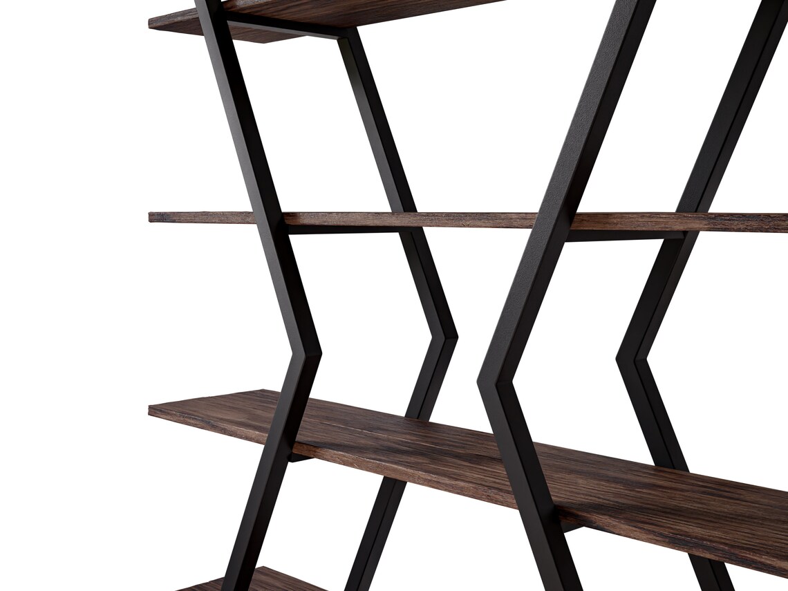 Modern XShaped Bookcase Industrial Bookcase Indsutrial Etsy