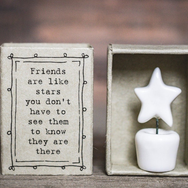 Friends are stars East Of India porcelain matchbox friends gift