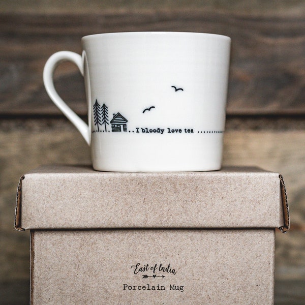 Bloody love tea East Of India porcelain mug with gift box