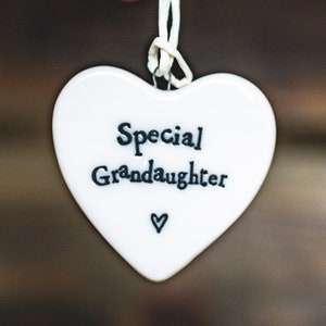 Special Grandaughter porcelain heart by East Of India
