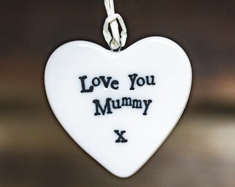 Love you Mummy porcelain heart by East Of India