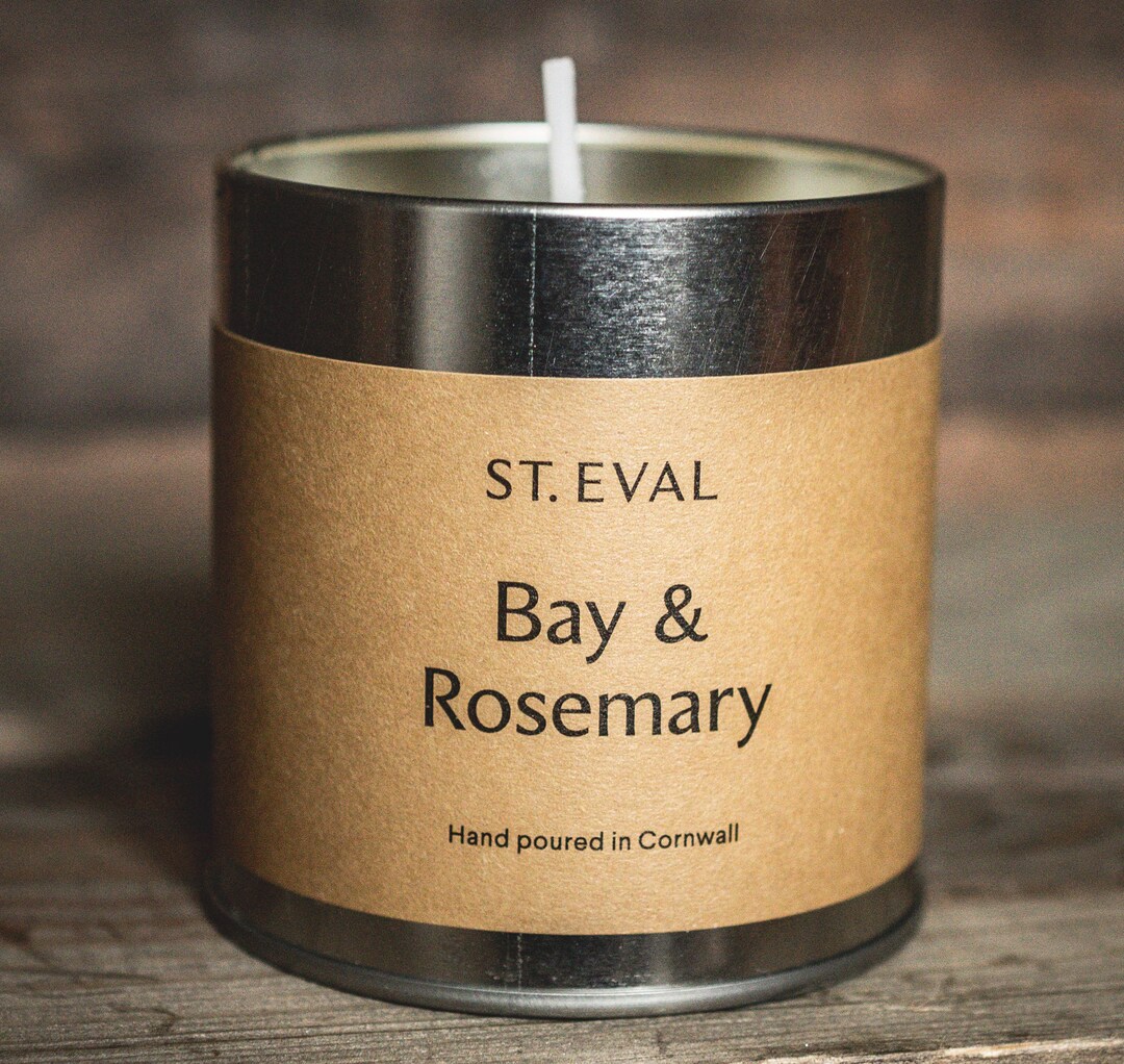 Bay and Rosemary St Eval Scented Candle Tin Etsy UK