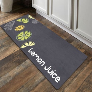 Non-Slip Washable Lemon Juice Kitchen Rug Runner Mat