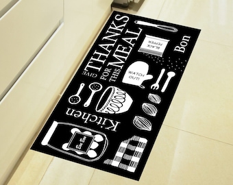 Machine Washable Non Slip Kitchen Rug / Mat