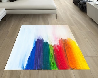 Modern Colorful Abstract Art Pattern Area Rug Living Room Floor Mat