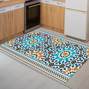 Moroccan Area Rug Runner Non Slip Washable Kitchen Floor Mat Hallway Runner Entryway Carpet