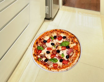 Tappeto da cucina per pizza, tappetino, decorazione per sala da pranzo, regalo per gli amanti della pizza