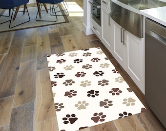 Cat dog paw area Rug Kitchen floor decor Mat Bath room Laundry Entry Non Slip Washable Runner Carpet