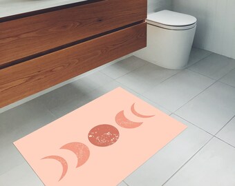 Boho Moon Phases Area Rug: Non Slip, Washable Carpet