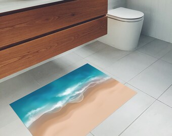Boho Sea Beach Bathroom Area Rug Kitchen Mat Non Slip Washable Floor Runner Hallway Entryway Carpet