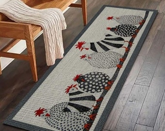 Chicken Kitchen Dining Room Runner Rug / Mat Non-Skid Machine Washable