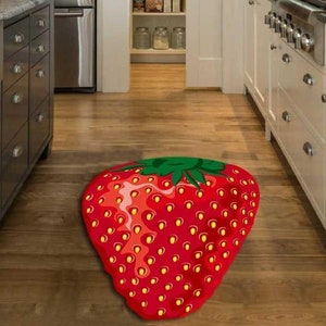 Strawberry Kitchen Rug Non Skid Runner Carpet Mat