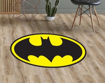 Square Batman Carpet Batman Rug Gift For Kids Batman Logo Rug Nursery D\u00e9cor Nursery Rug Plush Floor Area Carpet Gift For Batman Fans