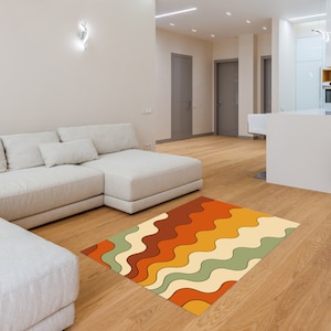 Retro Pattern Kitchen Area Rug Living Room Floor Mat Non Slip Washable Bath Decor Entryway Carpet