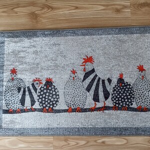 Hen Rug Hen Farmhouse Rug Chicken Kitchen Area Mat Dining Room Runner Non-skid ...